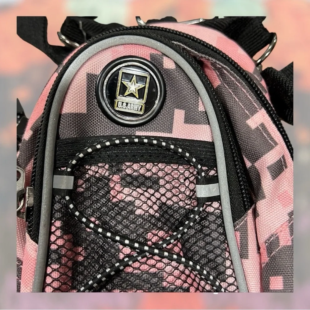 U.S. Army Pink Camouflage Mini Backpack Crossbody Bag